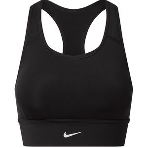 Nike Women's Swoosh Longline Sports Bra, Black, Size Small